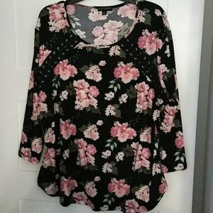 Black and floral stylish blouse